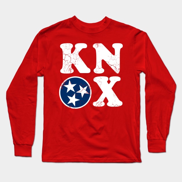 Knox Knoxville Tennessee Flag Vintage Fade Long Sleeve T-Shirt by E